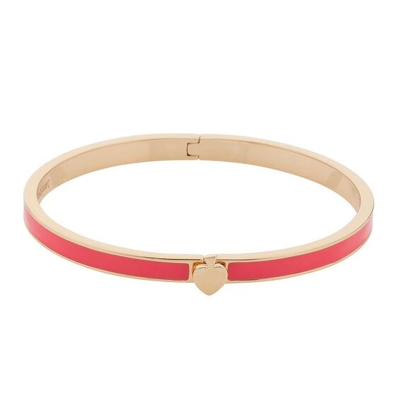 Kate Spade New York Spade Bangles Thin Enamel Hinge Bangle Bracelet Bright Rose - Picture 1 of 8